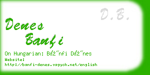 denes banfi business card